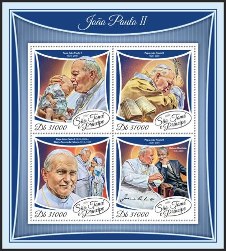 Potov znmky Svt Tom 2017 Pape Jan Pavel II. Mi# 7488-91 Kat 12 - zvi obrzok