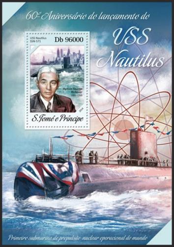 Potov znmka Svt Tom 2014 Atomov ponorka Nautilus Mi# Block 963 Kat 10