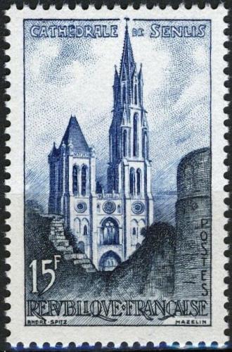 Potov znmka Franczsko 1958 Katedrla v Senlis Mi# 1201