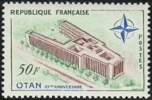 Potov znmka Franczsko 1959 Budova NATO v Pai Mi# 1272 - zvi obrzok