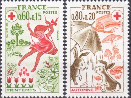 Potov znmky Franczsko 1975 erven kr Mi# 1942-43