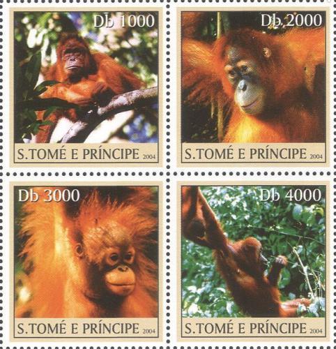 Potovn znmky Svat Tom 2004 Orangutani Mi# 2609-12