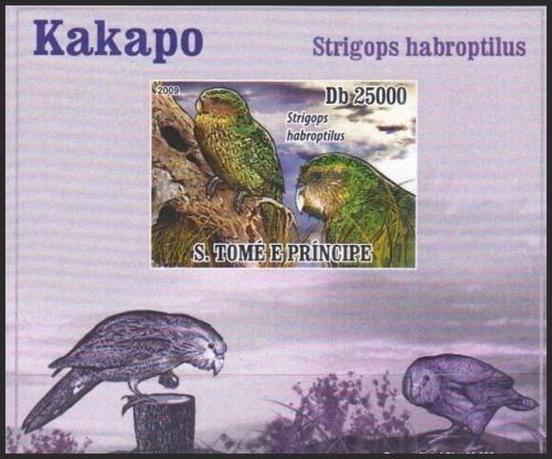 Potov znmka Svt Tom 2009 Kakapo sov DELUXE neperf. Mi# 3888 B Block - zvi obrzok