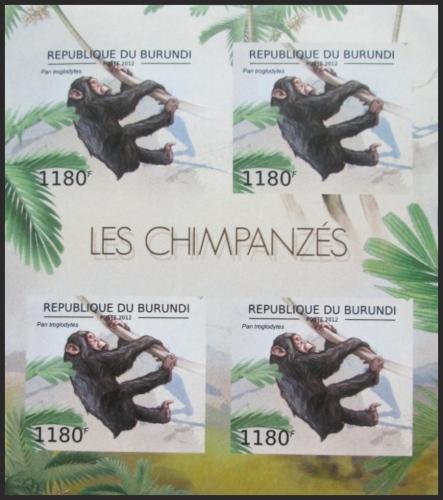 Potov znmky Burundi 2012 impanz uenliv neperf. Mi# 2853 B Bogen - zvi obrzok