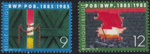 Potov znmky Belgicko 1985 Belgick strana prce, 100. vroie Mi# 2219-20 - zvi obrzok