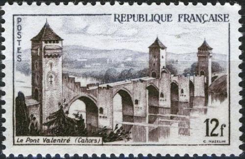 Potovn znmka Francie 1955 Pont Valentr, Cahors Mi# 1067