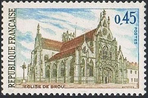 Potovn znmka Francie 1969 Gotick kostel v Brou Mi# 1651