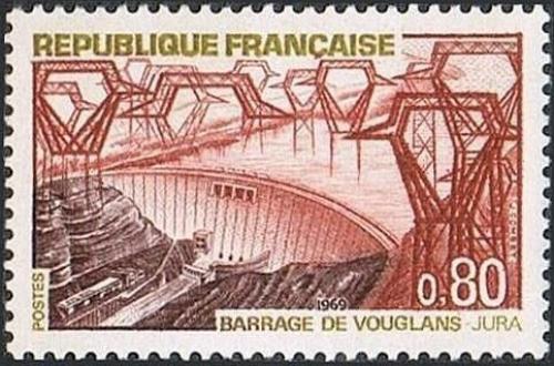 Potovn znmka Francie 1969 Pehradn ndr Vouglans Mi# 1652