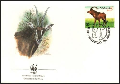 FDC Angola 1990 Antilopa obrovsk, WWF 097 Mi# 802