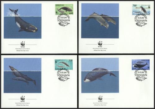 FDC Faersk ostrovy 1990 Veryby, WWF 099 Mi# 203-06