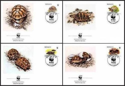 FDC Monako 1991 elva zelenav, WWF 121 Mi# 2046-49