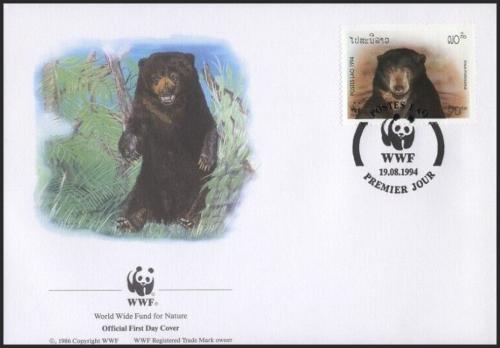 FDC Laos 1994 Medvd malajsk, WWF 169 Mi# 1411 - zvi obrzok