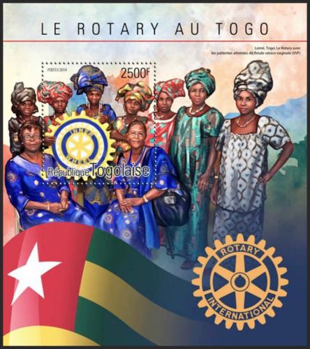 Potov znmka Togo 2014 Rotary Intl. Mi# Block 1091 Kat 10