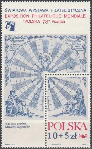 Potov znmka Posko 1972 Kopernikova Slunen soustava Mi# Block 52