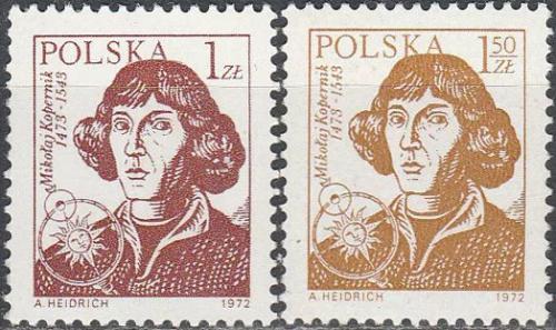Potov znmky Posko 1972 Mikul Kopernik Mi# 2230-31