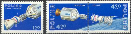 Potov znmky Posko 1975 Vesmrn projekt Apollo-Sojuz Mi# 2386-88