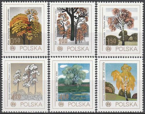 Potovn znmky Polsko 1978 Stromy Mi# 2569-74