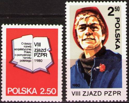 Potov znmky Posko 1980 Polsk sjednocen dlnick strana Mi# 2672-73