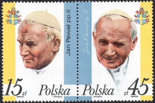 Potov znmky Posko 1987 Pape Jan Pavel II. Mi# 3099-3100