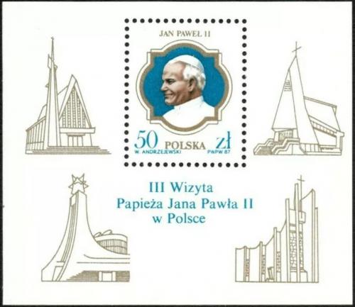 Potov znmka Posko 1987 Pape Jan Pavel II. Mi# Block 103