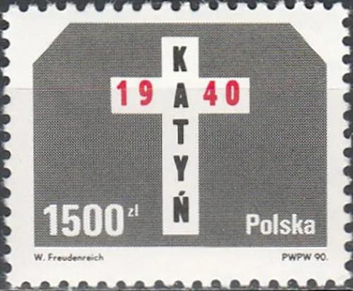 Potov znmka Posko 1990 K z Katyn Mi# 3272