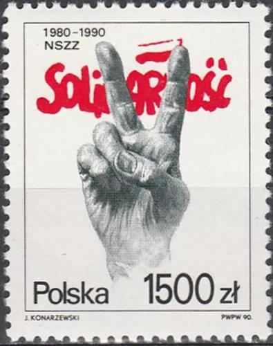 Potov znmka Posko 1990 Solidarita Mi# 3281