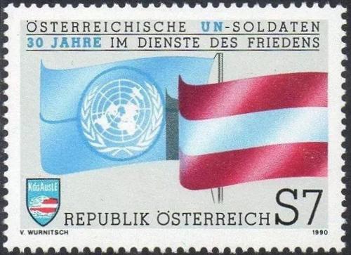 Potov znmka Raksko 1990 Vojensk sly v OSN Mi# 2004