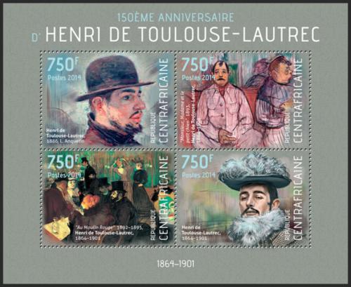 Potov znmky SAR 2014 Umenie, Henri de Toulouse-Lautrec Mi# 4505-08 Kat 14