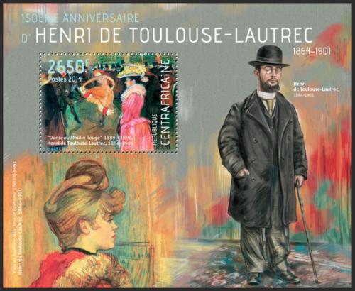 Potov znmka SAR 2014 Umenie, Henri de Toulouse-Lautrec Mi# Block 1114 Kat 12