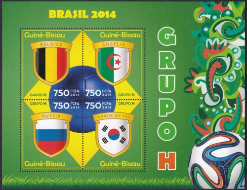 Potov znmky Guinea-Bissau 2014 MS ve futbale, skupina H Mi# 7214-17 Kat 12