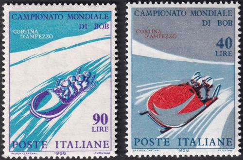 Potovn znmky Itlie 1966 MS v jzd na bobech, Cortina dAmpezzo Mi# 1196-97