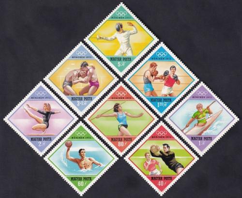 Potov znmky Maarsko 1972 LOH Mnichov Mi# 2773-80