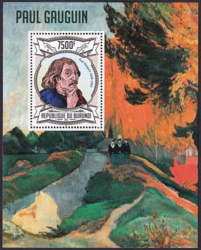 Potov znmka Burundi 2013 Umenie, Paul Gauguin Mi# Block 340 Kat 9