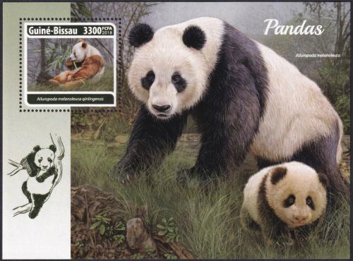 Potov znmka Guinea-Bissau 2018 Pandy Mi# Block 1694 Kat 12.50