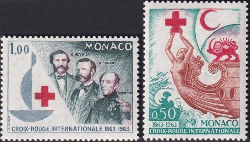 Potov znmky Monako 1963 Mezinrodn erven k, 100. vroie Mi# 726-27