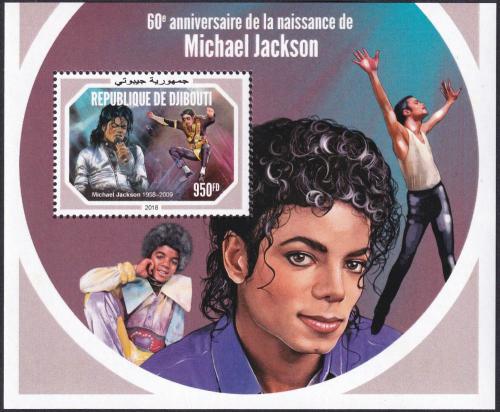 Potov znmka Dibutsko 2018 Michael Jackson Mi# Block 1258 Kat 10