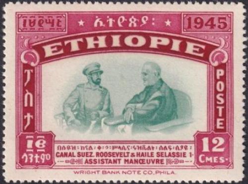 Potov znmka Etipia 1947 Cisr Haile Selassie a prezident Roosevelt Mi# 230