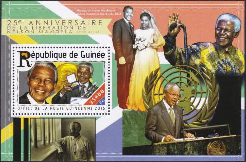 Potov znmka Guinea 2015 Nelson Mandela Mi# Block 2525 Kat 14
