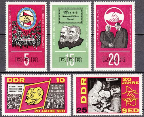 DDR 1966 Socialistick strana SED, 20. vroie Mi# 1173-77 - zvi obrzok