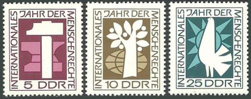 DDR 1968 Rok lidskch prv Mi# 1368-70