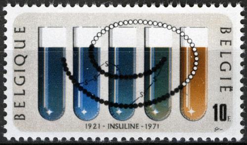 Potov znmka Belgicko 1971 Objev inzulnu, 50. vroie Mi# 1648