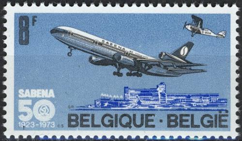 Potov znmka Belgicko 1973 Lietadlo DC 10 Mi# 1727 - zvi obrzok
