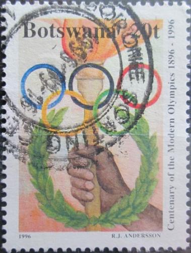 Potov znmka Botswana 1996 Olympijsk kruhy I Mi# 605 - zvi obrzok