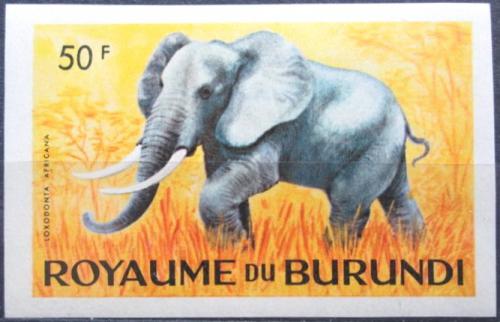 Potov znmka Burundi 1964 Slon africk neperf. Mi# 100 B Kat 8 - zvi obrzok
