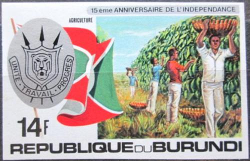 Potov znmka Burundi 1977 Nezvislost, 15. vroie neperf. Mi# 1454 B
