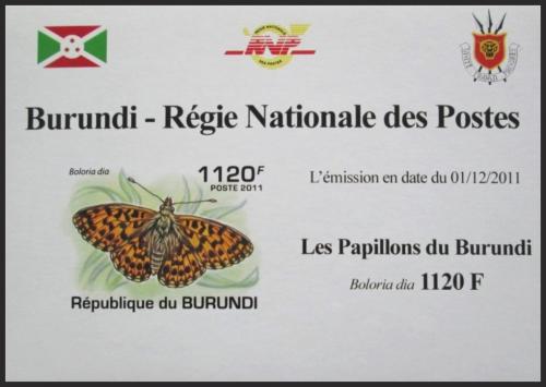 Potov znmka Burundi 2011 Boloria dia neperf. DELUXE Mi# 2119 B Block - zvi obrzok