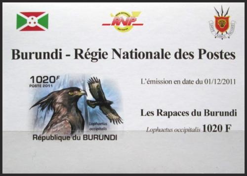 Potov znmka Burundi 2011 Orol chocholat neperf. DELUXE Mi# 2018 B Block - zvi obrzok