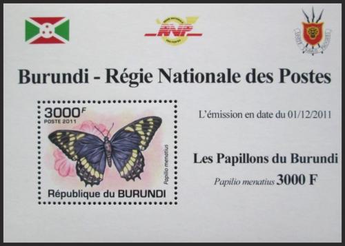 Potov znmka Burundi 2011 Papilio menatius DELUXE Mi# 2120 Block - zvi obrzok
