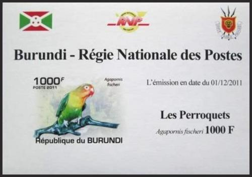 Potov znmka Burundi 2011 Papouk Fischerv neperf. DELUXE Mi# 1974 B Block - zvi obrzok