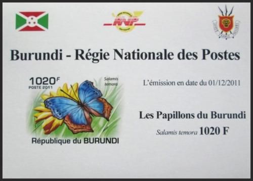 Potov znmka Burundi 2011 Salamis temora neperf. DELUXE Mi# 2122 B Block - zvi obrzok